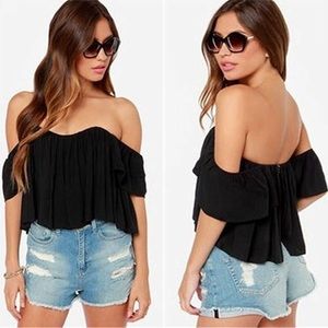Sweetheart-cut off the shoulder top